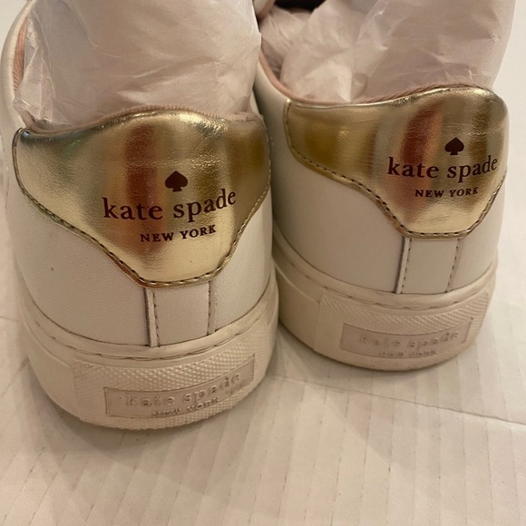 Kate Spade Women’s Nappa White Leather Sneakers Lace Up size 8.5 used in box - Picture 12 of 14